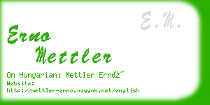 erno mettler business card